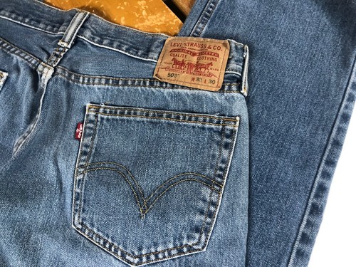 cotton Denim blue Jeans Mens 32x29-30 