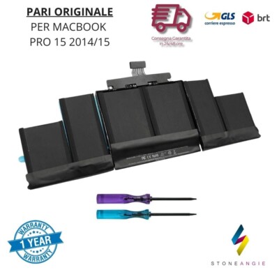 STAIGO A1417 Batteria di ricambio per MacBook Pro 15 Retina A1398(metà 2012 inizio 2013) ME664LL/A ME665LL/A MC976LL/A MC975LL/A [10,95V 8680mAh/ 95Wh
