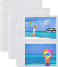 Dunwell Photo Album Refills 5X7 - 25 Pack , for 100 Pictures, Photo Sleeve Inse