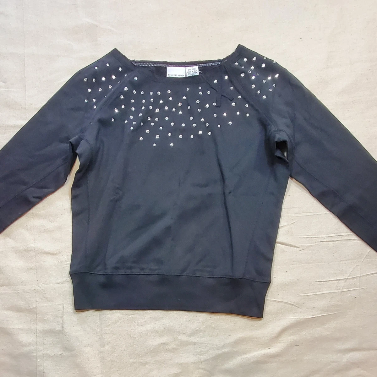 Black sweater with hot sale rhinestones