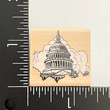 Hero Arts Capital Dome United States US B2475 Wood Mounted Rubber Stamp