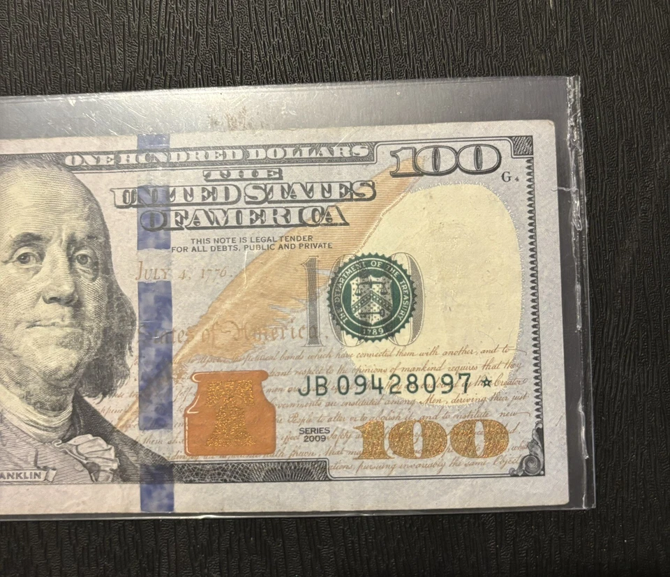 $100 Dollar Bill Star ⭐ Series 2009 Note Rare JB09428097* - Image 4 of 4