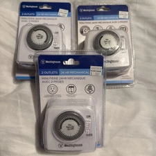 3 Westinghouse 2 Outlet 24 Hour Mechanical Timers TM425