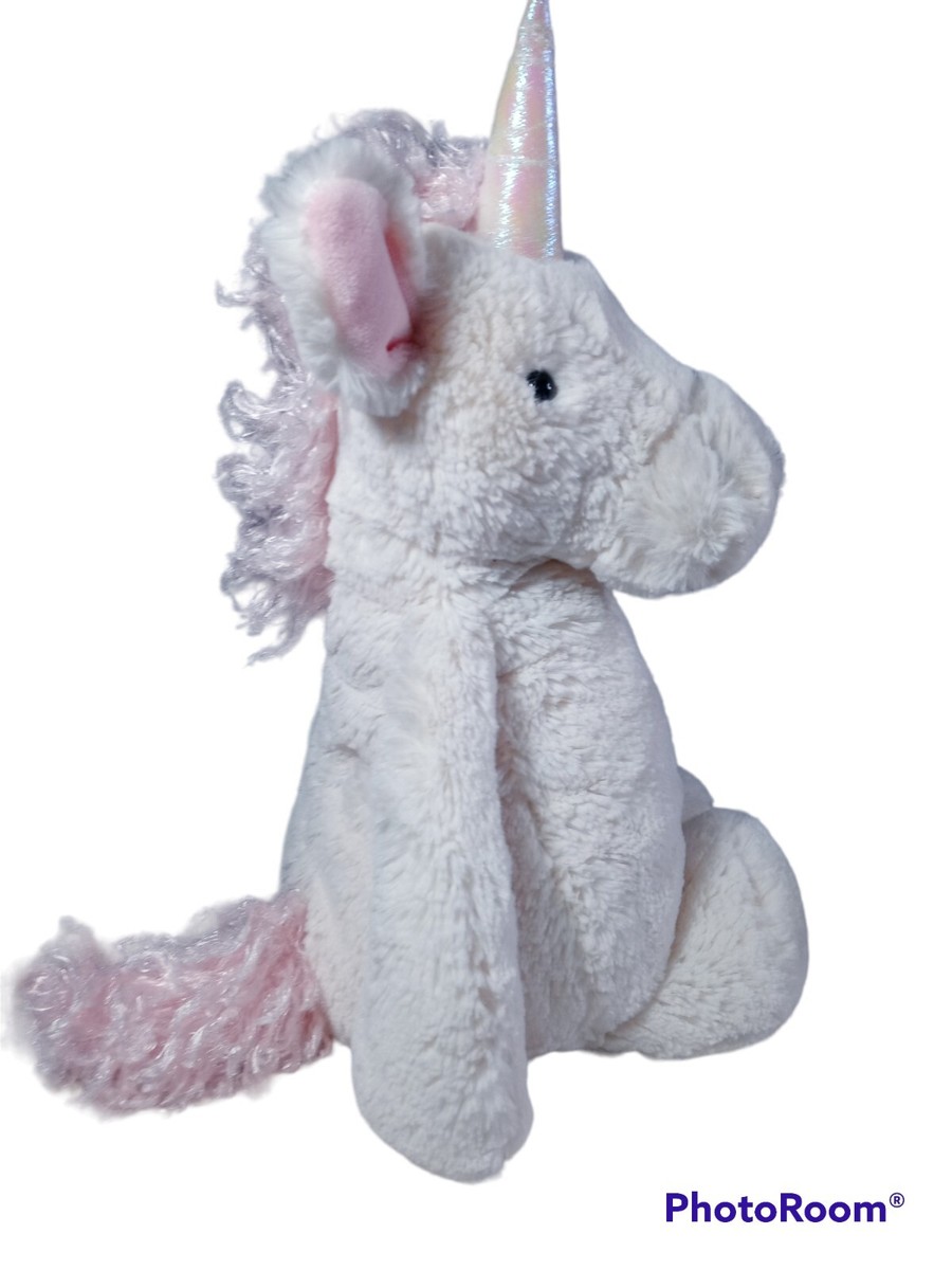Jellycat Bashful Unicorn White Pink Soft Plush Stuffed Animal 14