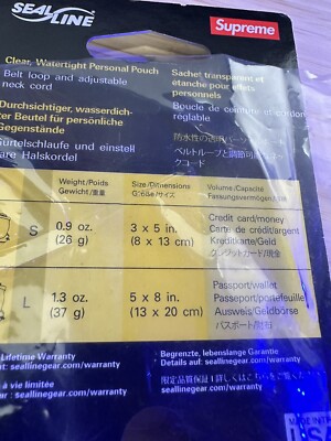 Supreme SealLine See Pouch Large Black SS18 NEW