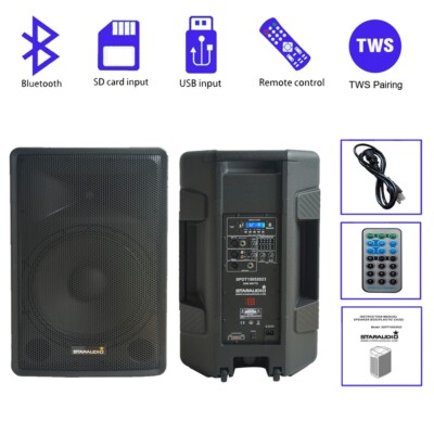 Pari STARAUDIO PA Audio Speaker Powered Karaoke Bluetooth TWS SD USB DJ Speakers