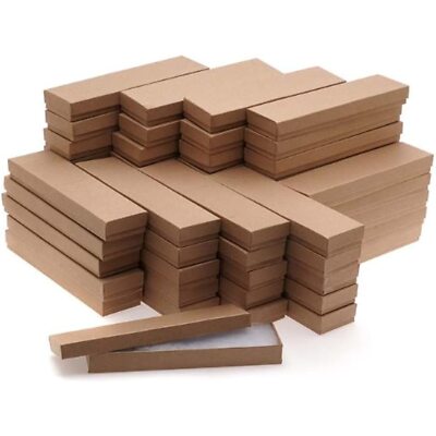 Beadaholique Kraft Brown Cardboard Jewelry Boxes 8 x 2 x 1 Inches (100)