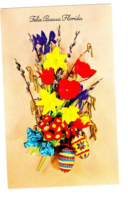 2 TWO Spanish Easter Greeting cards general 955 Feliz Pascua Florida