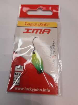 NEU Lucky John IMA Angel Löffel Köder + Haken 1.5g GRÜN GELB für Barsch Forelle
