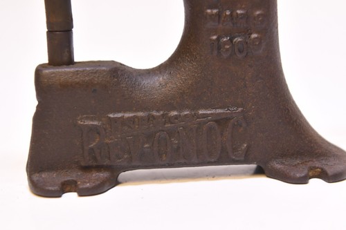 VINTAGE CAST IRON INDUSTRIAL HSB & CO. REV-O-NOC BENCH MOUNT RIVET PRESS TOOL - Picture 9 of 14