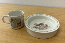 Vintage Wedgwood, Baby Child Bowl or Plate & Cup, Beatrix Potter Peter Rabbit