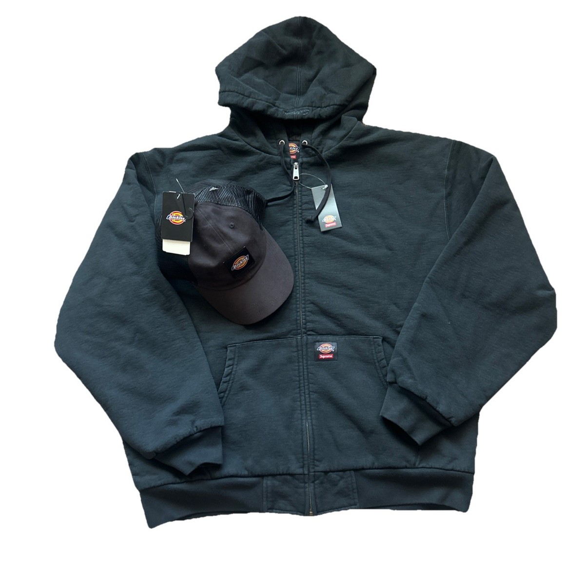 Supreme x Dickies Quilted Lined Zip Up Hoodie w/free hat - Black