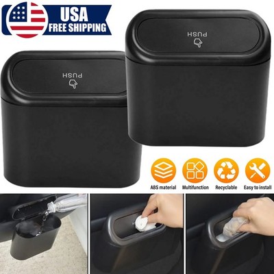 Portable Trash Can Garbage Bin With Lid Leak Proof Interior Car Home Office USA