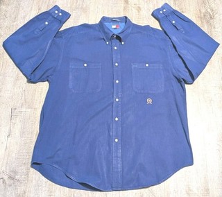 Tommy Hilfiger XL Shirt | Royal Purple Class w/ Red Crest | Bold Long Sleeves