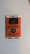 Vintage Milwards Gold Seal Needles Sharps 4/8 Nickel Plated Made in Redditch