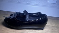 Jumping Beans Shoes Girls Size 7T Black Patent Leather With Bows