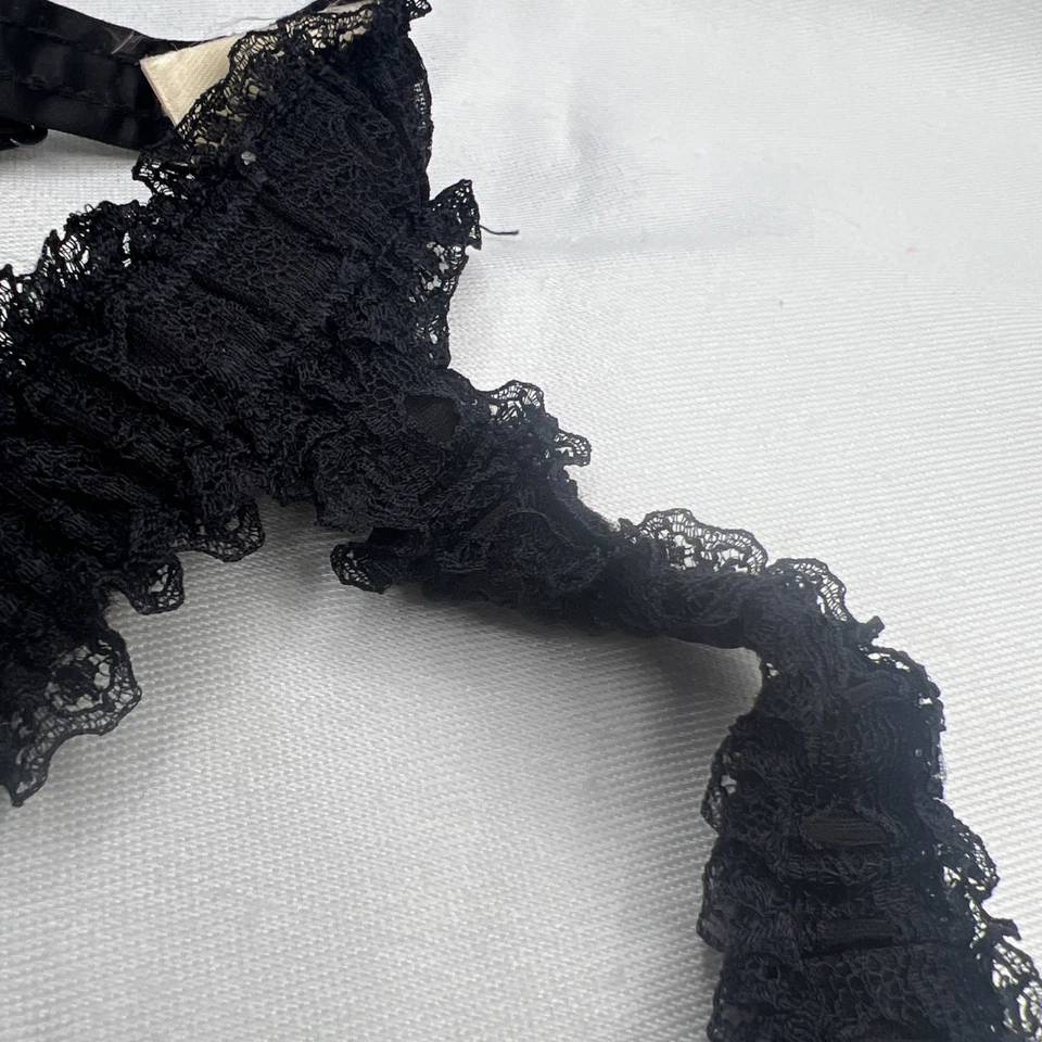 Vtg GIGI Black Lace Garter Belt 50s Lingerie Metal Clip Boudoir Pinup 22-30 Pink - Image 4 of 4