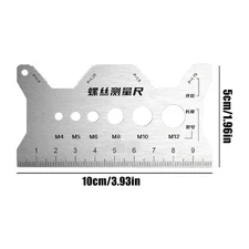 Thread Checker Screw Measurement Ruler Stainless Steel Caliper Metric Gauge Tool