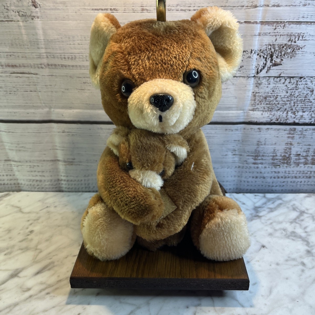 Vintage ADI Lamps Teddy Bear Lamp Brown Plush Mom Hugging Baby | eBay