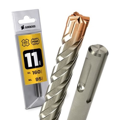 SDS Plus Hammerbohrer 4X Schneiden PGM Ø 11mm x 95mm - AMBOSS Werkzeuge SDS
