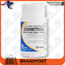 Fidos Dimmitrol Heartworm Tablet 200mg for Dogs 100 Tabs ✅