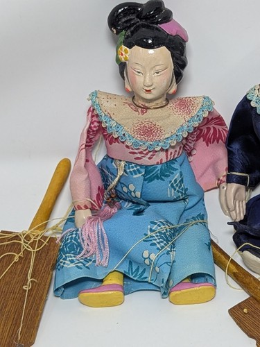 Porcelain Heads & Limbs Soft Body Vintage Chinese Puppet dolls 1920s -1960s... - Picture 4 of 10