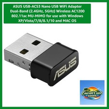 USB-AC53 Nano USB WiFi Adapter Dual-Band 2.4GHz, 5GHz Wireless AC1200 802.11a...