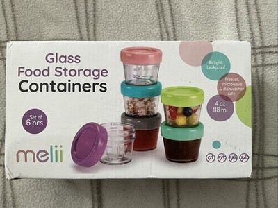 Melii 6 Stück Glas Lebensmittel Aufbewahrung Behälter 4 Unzen Baby Mahlzeit Vorbereitung/Neu