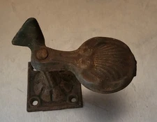 Antique Shutter Dog Cast Iron-Sea Shell Design 
