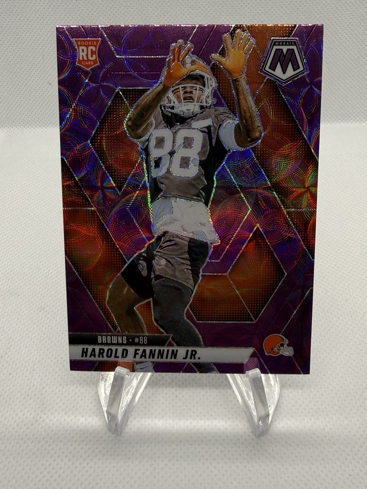 2025 Panini Mosaic - Harold Fannin Jr. RC #384 Purple Scope Prizm - Browns