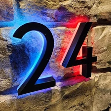 Custom Rgb Illuminated House Number Sign Outdoor LED Backlit Address Number