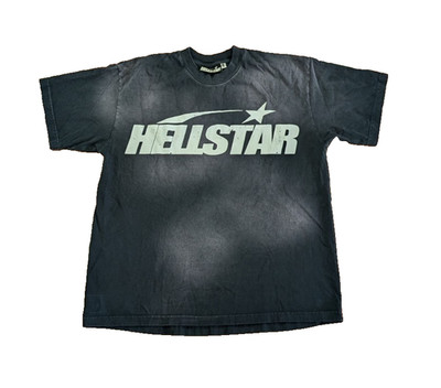 HELLSTAR Studios Men's Black Graphic Logo Cotton Short Sleeve T-Shirt M
