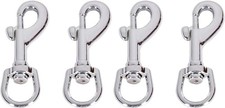 4PCS Flag Swivel Snap Clips Stainless Steel Snaps Hooks silver clip