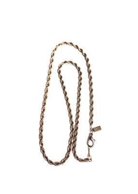 Vintage Revlon Rope Twisted Chain Necklace 18'' Silver Tone Costume 4mm Wide GUC