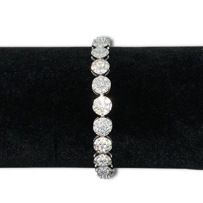 Silber Moissanit Damen Tennis Armband 7,5  - 925 Sterling 8,38Ct 7mm 17,15g
