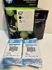 HP 67 Black  Tri-color Ink Cartridges GENUINE 2-Pack 3YP29AN 140 Aug 2026