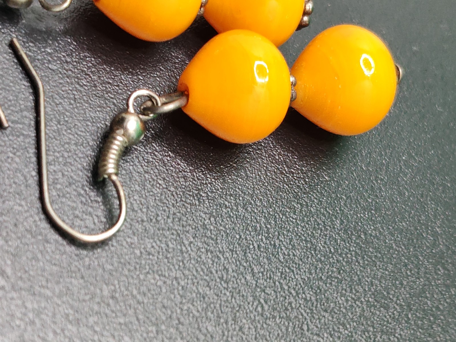 butterscotch bakelite long dangle drop earrings w… - image 3