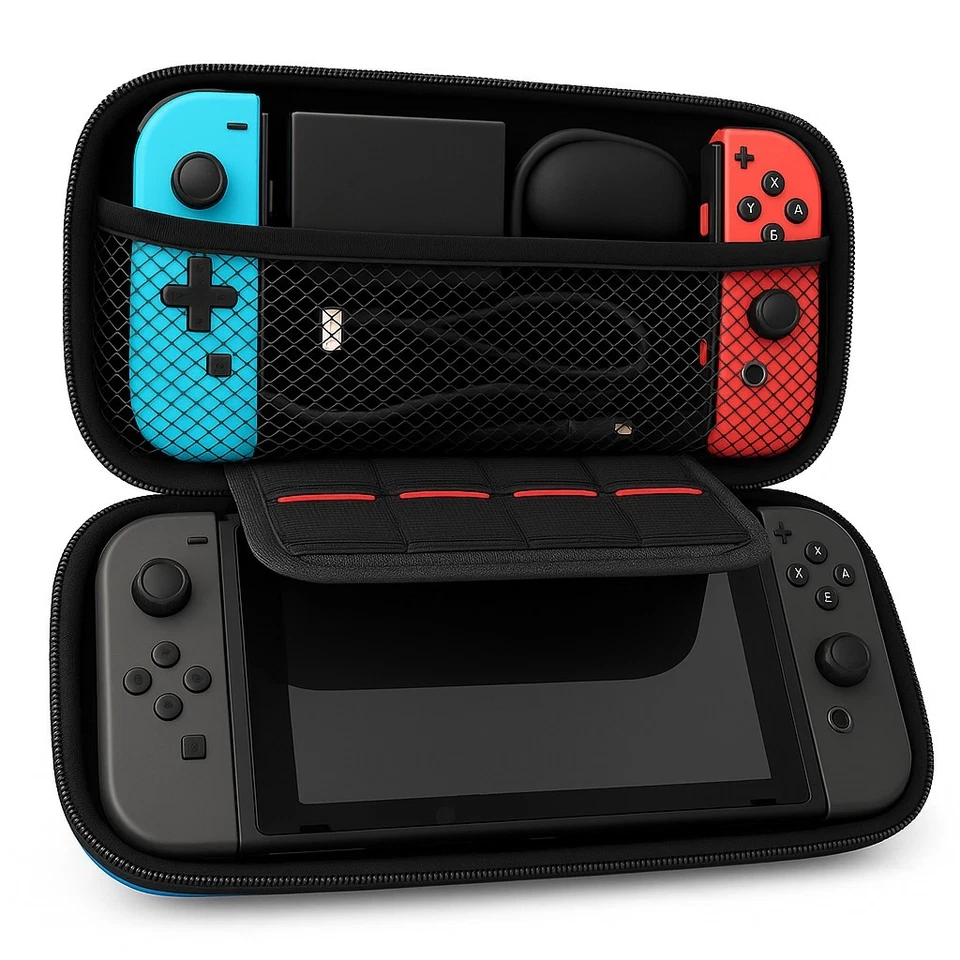 Custodia rigida azzurra per console, Nintendo Switch, Dimensione: 24cmx 12cmx6cm - Immagine 2 di 3
