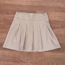 Place tan khaki pleated a-line skort girls size 16 b75