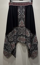 VTG Skirt Sz XL Fairy Hanky Lined Salsa, Flowy Cottage Festival Boho Y2K Red Blk
