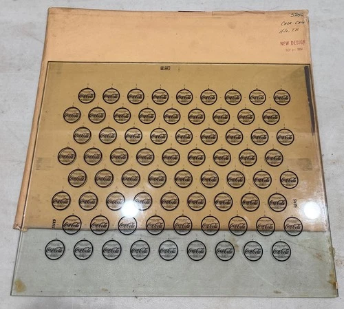 Vintage Coca-Cola Hawaii 1950's Glass Printing Plate HI Advertising Labels