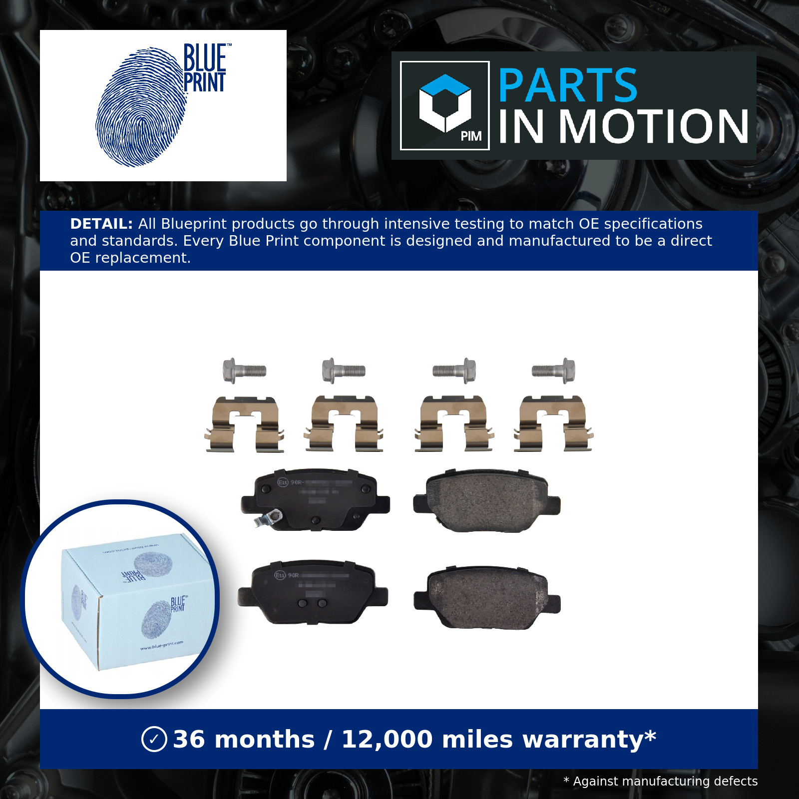 Brake Pads Set Rear ADBP420038 Blue Print 77367717 22449 22450 22451 Quality New - Image 4