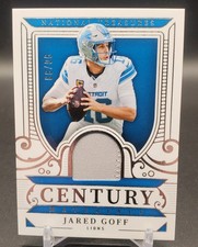 💥Jared Goff 2025 Panini National Treasures Century Materials Gold /99 Lions