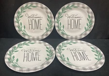 Royal Norfolk Welcome Home Plaid Salad Plates 8” Set of 4