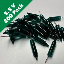 3.5 Volt Green Mini Incandescent Bulb - Bulk 200 Bulbs
