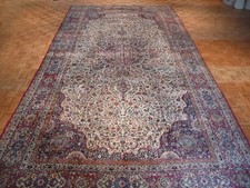 10'1 x 19'5 Hand Knotted Ivory Antique Kermin Oriental Rug G1974