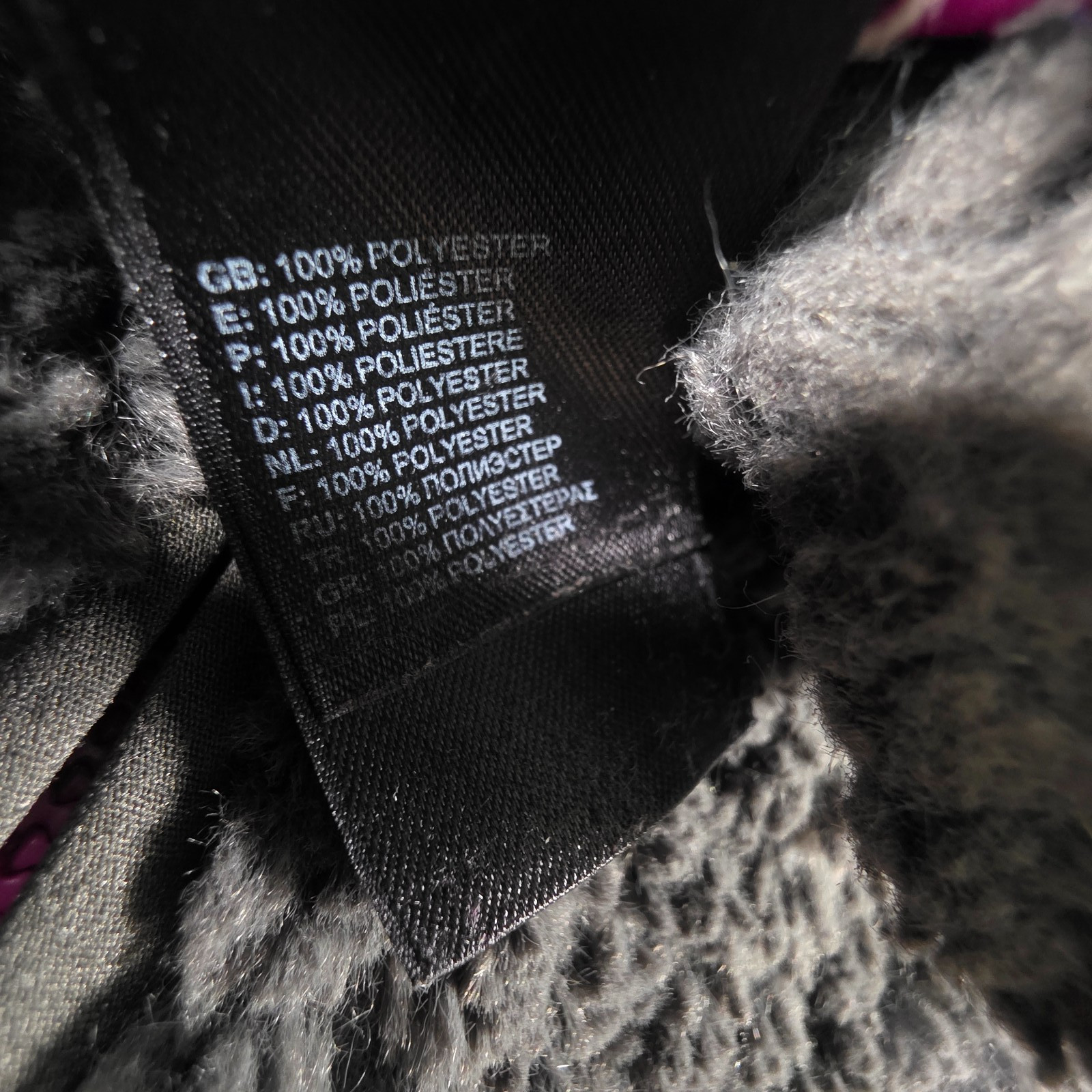 The North Face Fleece Jacket Girls Size Large Osito Gray Pink Logo thumbnail 5