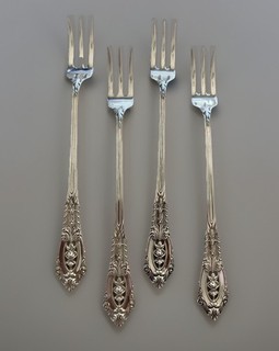 Wallace Rose Point Sterling Seafood Fork S/4