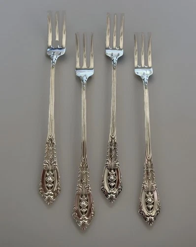 Wallace Rose Point Sterling Seafood Fork S/4