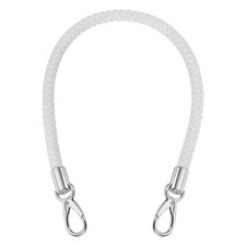 55cm 21.7" Braided Purse Strap Leather White Silver White Buckle 